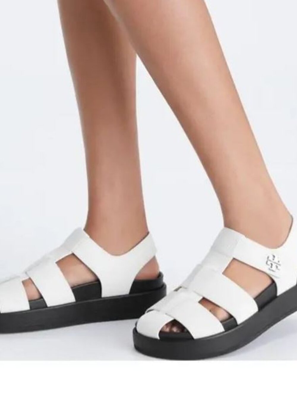 Brand New Tory Burch sz 10 kira sport fisherman sandals white 170584